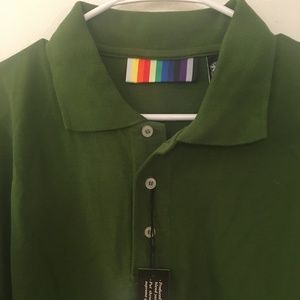 4Fathers Polo Shirt Large Olive NWT Cotton/Poly